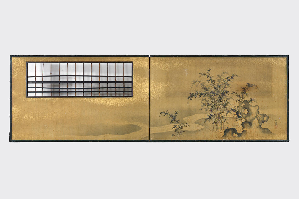 墨竹図風炉先屏風 二曲一隻狩野常信筆 | 竹―日本の美― | 令和3年 