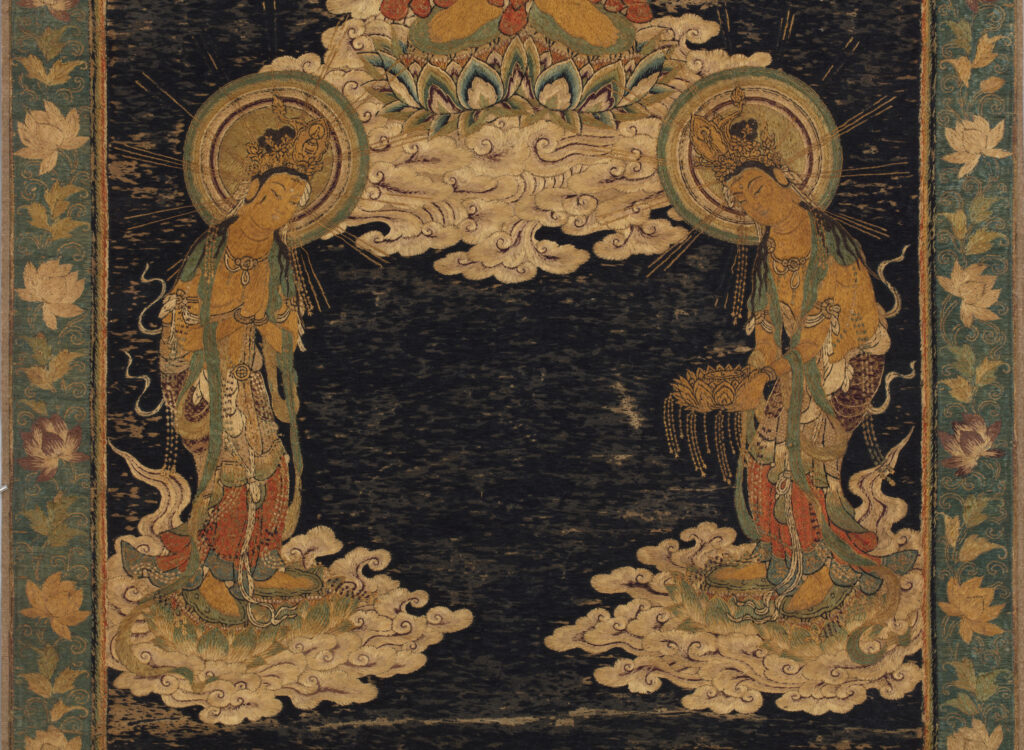 刺繡阿弥陀三尊来迎図 - 重要文化財 - 名古屋・徳川美術館 | The