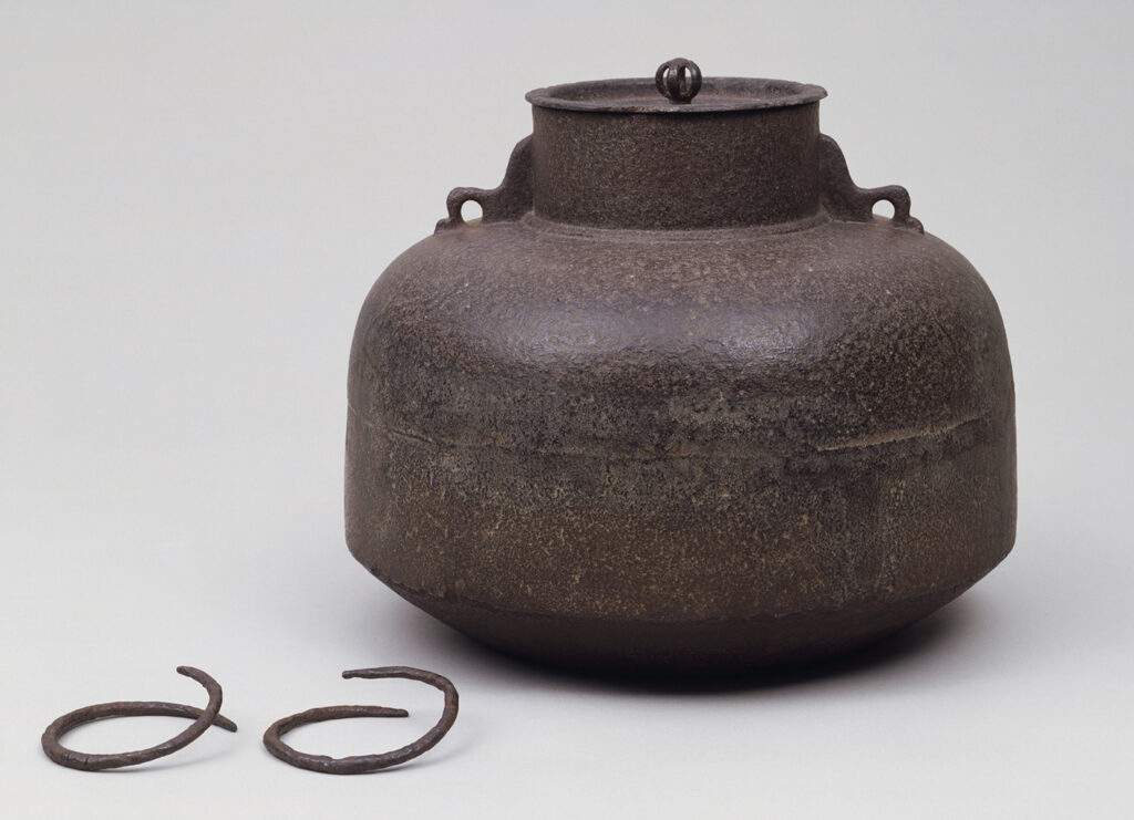 茶釜 卍 錆 茶道具 茶器 環 古天明 卍雷文釜 下野国天明 上手写し 天命 
